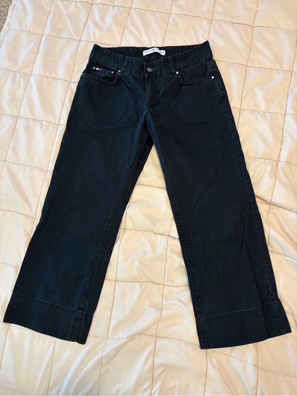 Vintage Y2K Tommy Hilfiger Black Jeans with Red Accent